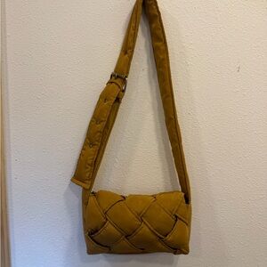 Street Level Mustard Quilted Crossbody Bag